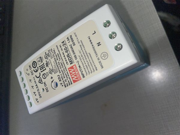 24 V DC DIN-rail mounted power supply unit with screw terminal connections